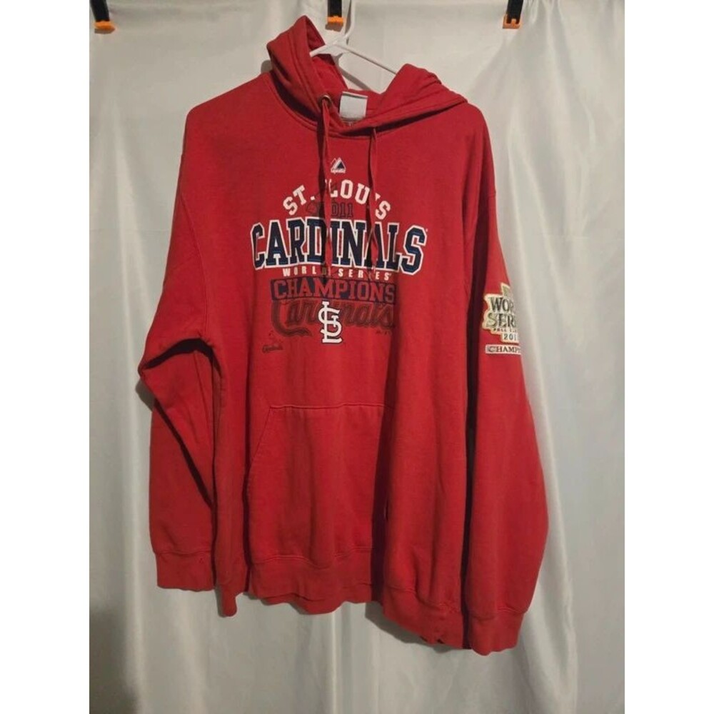 Majestic St. Louis Cardinals 2011 World Series Hoodie Men's XXL (LOC-84)